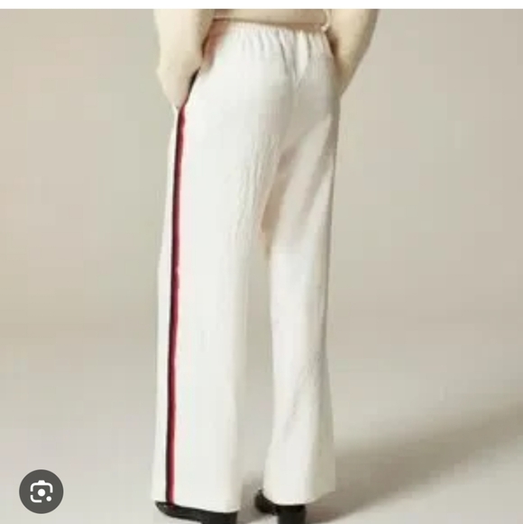 J. Crew Stratus side-stripe pant in luster canvas Size S Ivory Red $198 CK016 - Picture 5 of 10